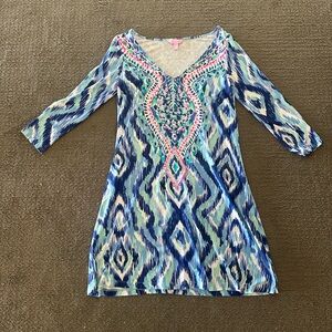 Lilly Pulitzer Blue and Pink Patterned Dress